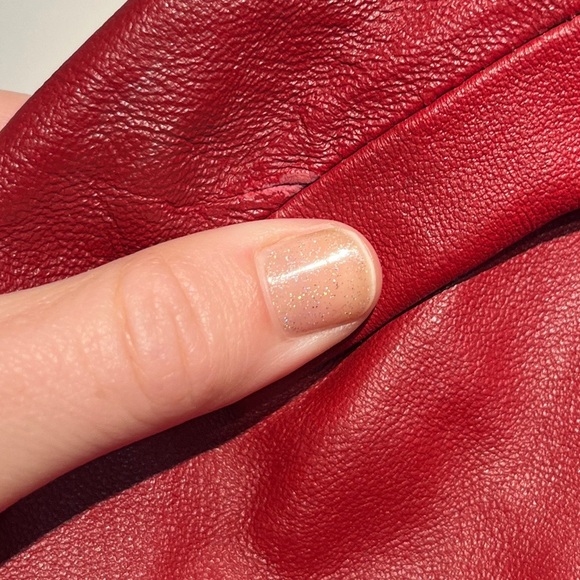 Neiman Marcus NWOT Vintage Short Red Cape Style Leather Jacket Sz XL Y2K - Picture 4 of 14